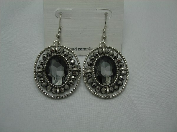 Hematite Stone Silver Earring